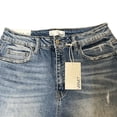 thumbnail image 3 of Vervet Womens Distressed High Rise Denim Shorts Blue XS, 3 of 4