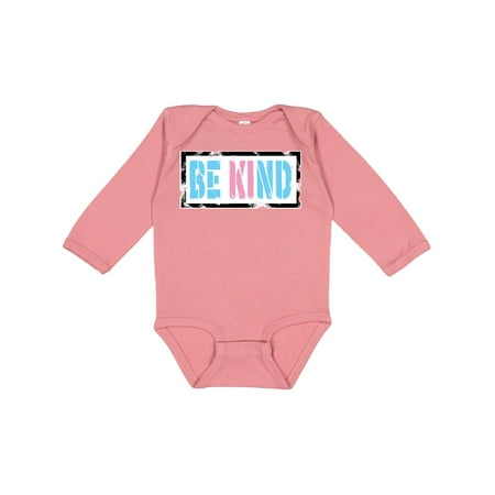 

Inktastic Be Kind Stencil in Trans Colors Gift Baby Boy or Baby Girl Long Sleeve Bodysuit