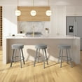 thumbnail image 3 of Amisco Swice 26 in. Swivel Counter Stool - Grey Polyester / Glossy Grey Metal, 3 of 5