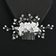 thumbnail image 2 of Nvzi Horquillas para el pelo de boda con flores para novias, peinetas con perlas de cristal, pinzas para el pelo, accesorios para el pelo de boda dorados, joyas plateadas, 2 of 5