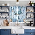 thumbnail image 2 of Blue Turtle Coastal Kitchen Curtains 63 Inch Length, Eucalyptus Leaves Botanical Grommet Top Bedroom Living Room Curtains, Light Filtering Cafe Curtain Drapes 2 Panels Set 84''x63'', 2 of 9