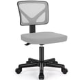 thumbnail image 1 of Armless Small Home Office Desk Chair, Ergonomic Low Back Computer Chair, Adjustable Rolling Swivel Task Chair with Lumbar Support for Small Space, 1 Pack, Grey, 1 of 4