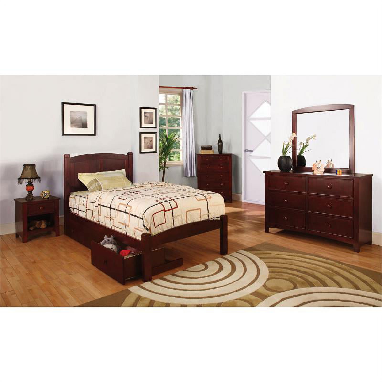 Furniture of America Gosney Cottage Wood Underbed Drawers in Cherry (Set of 3) - image 4 of 4