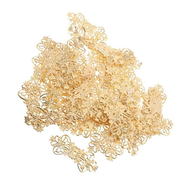 Dalazy Filigrane Décoratif Métal Accessoires Cheveux DIY 2 Styles Or 50 Pcs 1Set
