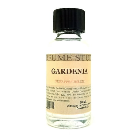 Gardenia Perfume Oil for Perfume Making, Personal Body Oil, Soap, Candle Making & Incense; Splash-On Clear 30ml Glass Bottle. Undiluted & Alcohol Free (1oz, Gardenia Fragrance