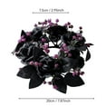 thumbnail image 3 of YSGFHGJW Halloween Candle Ring, Silk Artificial Flower Wreath with Fake Maple Leaves & Roses, Black, 7.87in, for Dining Table Party Halloween Decor, 3 of 6