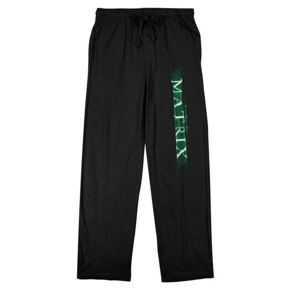 The Matrix Movie Logo Men's Black Graphic Sleep Pants-Large