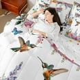 thumbnail image 4 of Castle Fairy Animal Hummingbird Butterfly Bedding Comforter Set 7-Piece for Children Teens Adults,Floral Flowers Blossoms King Bedding Sets,Spring Garden Ultra Soft Bed Sheets, 4 of 8