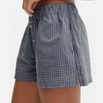 thumbnail image 6 of DHFJKG Women's Shorts Cute Soft Plaid Print Button Front Loungewear Bottoms Elastic Waist Summer Casual Beach Shorts Stylish Trousers, 6 of 7