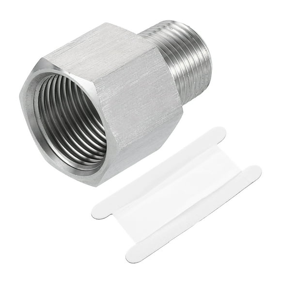 Pipe Fitting Reducing Adapter, 3/8" NPT x M20 Reducer Connector, Silver