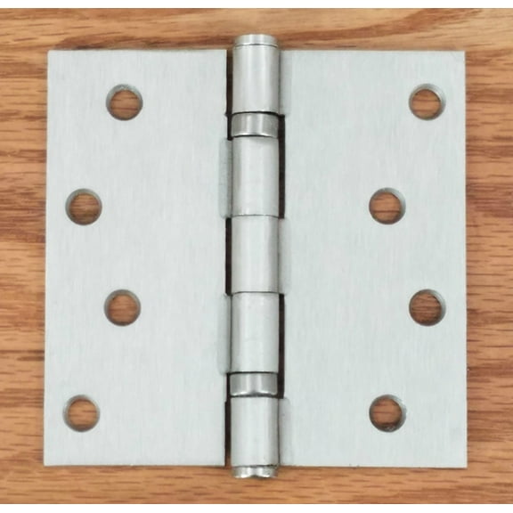 4 inch Satin Nickel Door Hinges - Ball Bearing Exterior - 2 Pack