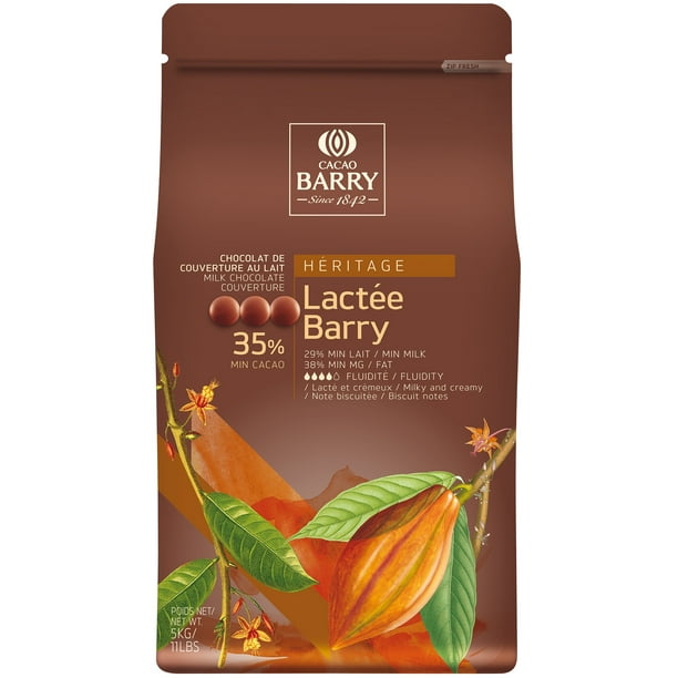 Cacao Barry Heritage Lactee Barry Equilibre Pistoles de chocolat au lait 11  lb. 