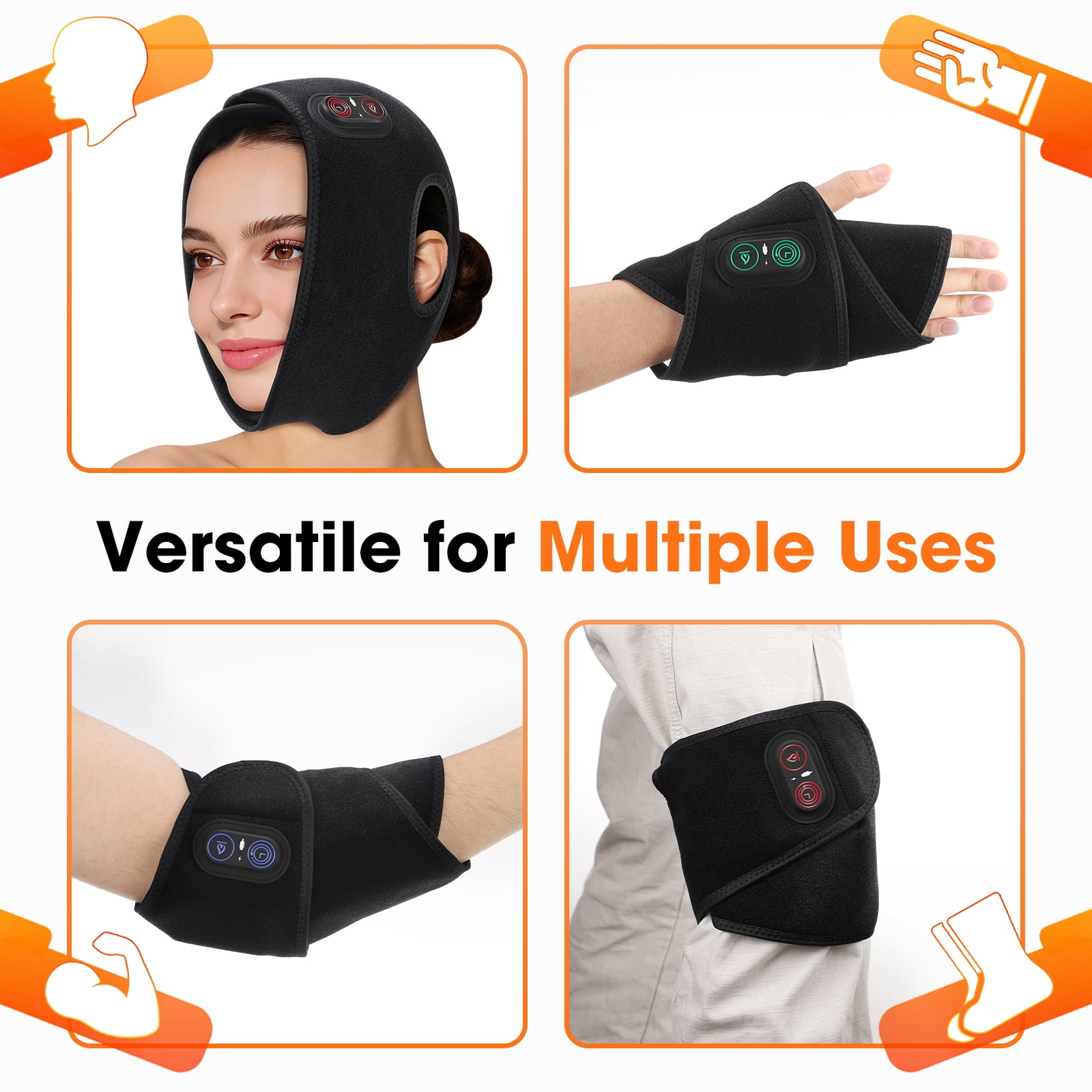 Cordless Heating Pad for Face Jaw Chin, Jaw Heating Pad, Face Heated Wrap with 3 Heat and Timing Settings, 5000mAh Battery Rechargeable for Wisdom Teeth, Facial Comfort, Jaw Relaxation & Daily Warm