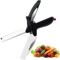 thumbnail image 1 of Kitchen Food Cutter Chopper Clever Kitchen Knife with Cutting Board  Clever Multipurpose Food Scissors Stainless Steel Vegetable Slicer Fruit Cutter Quick & Easy to Cut BBQ Tools, 1 of 7
