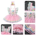 thumbnail image 3 of IBTOM CASTLE Toddler Baby Girls Carnival Circus 1st Birthday Cake Smash Party Outfit Princess Tutu Dress with Headband 18-24 Months Pink - Dress with Headband, 3 of 8