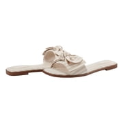 Bandolino Womens Violeta Flat Sandal, Light Natural Stripe Multi 110, 6.5