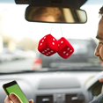 thumbnail image 3 of HUGFEGWE Car Interior Hanging Fuzzy Dice - Mirror Hanging Couple Fuzzy Plush Dice | Auto Rear Mirror Plush Pendant | Lorry Rear View Mirror | Colorful Heart Embroidered Fuzzy Plush Dice CJB91-4570, 3 of 7