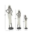 thumbnail image 5 of 15", 20", 24"H White Polystone Standing African Woman Sculpture with Intricate Jeweled Details, by DecMode (3 Count), 5 of 19