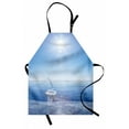thumbnail image 1 of Winter Apron Icy Boat in Sunny Weather with Open Sky Cool Blue Tones Seascape Photograph Print, Unisex Kitchen Bib Apron with Adjustable Neck for Cooking Baking Gardening, Blue White, by Ambesonne, 1 of 3