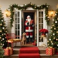 thumbnail image 5 of Christmas Door Cover Decorations 35X71 Inch Christmas Door Banner Backdrop Santa Claus Door Front Door Cover Large Photography Background for Christmas New Year Indoor Outdoor Party Home Decor, 5 of 7