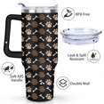 thumbnail image 3 of Stylish Dog Pattern Travel Mug - 40oz Leakproof Tumbler with Straw & Handle - Ideal Gift for Women Who Love Puppies, 3 of 7