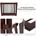 thumbnail image 5 of Pefilos 81" 3 Panel Freestanding Pet Gate Wooden Folding Fence for Doorways, Stairs Step Over Divider for Dogs and Puppies, Brown, 5 of 12