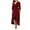 Wine, variant on Kaemgyyd Wedding Guest Dresses for Women Plus Size Elegant Long Sleeve Wrap V Neck High Low Split Ruffle Cocktail Dress