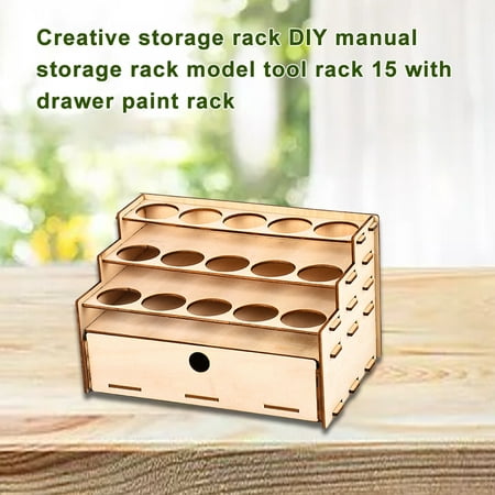 Organisateur de peinture en bois support de Pigments créatifs robustes  pratiques supports de peinture pour pièces de modèle bouteilles d'encre  outils de bricolage