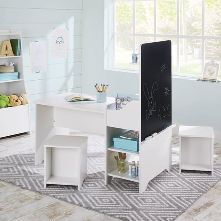 Better Homes & Gardens Cartwheel Activity Table with Chalkboard  White Finish
