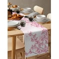thumbnail image 6 of Pink Flowers Table Runner Cotton Linen 60 Inch Holiday Dresser Scarves, Spring Botanical Floral Branches Gradient Tablerunner for Kitchen Coffee Dining Bedroom Dinner Scarf Décor 13''x60'', 6 of 9