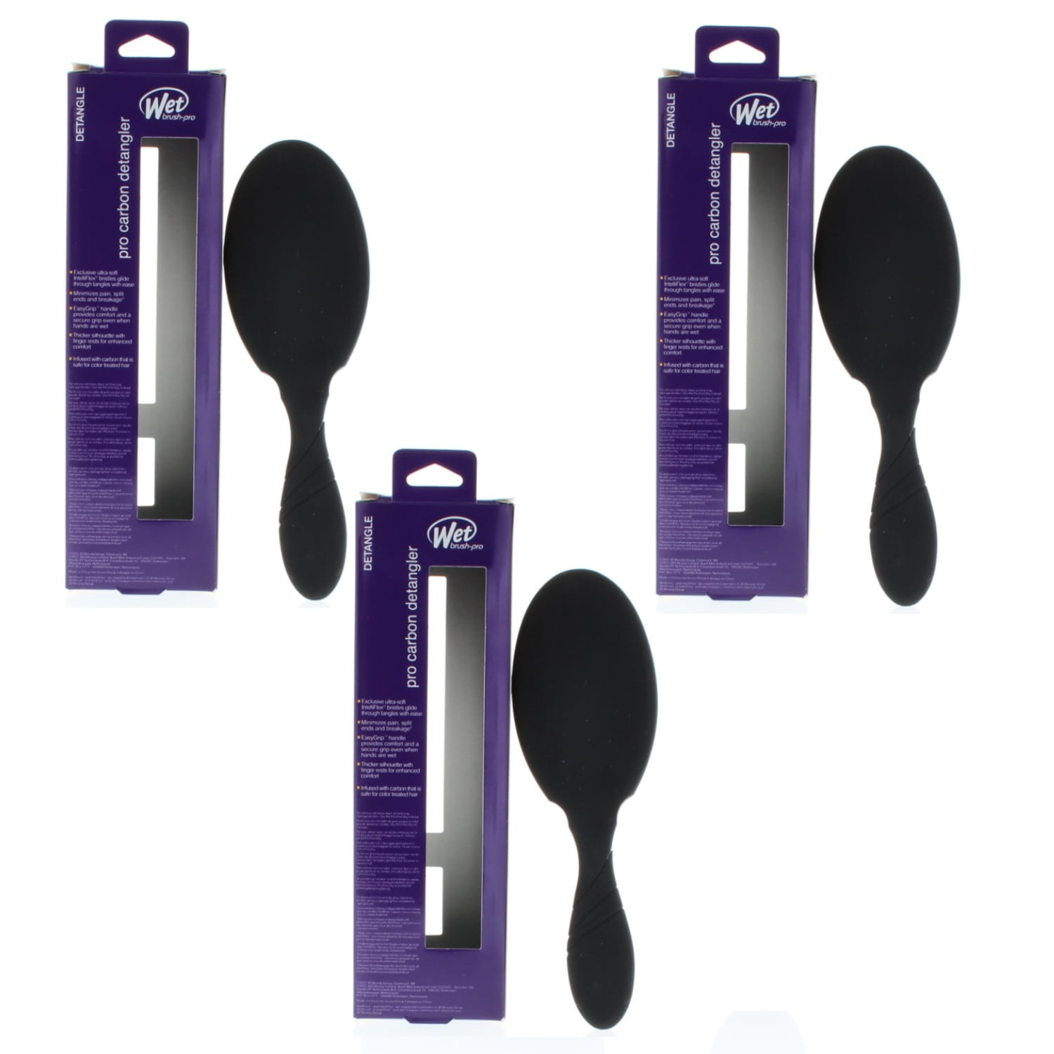 Wet Brush Pro Carbon Detangler Model# BWP830CRBL (3 Pack)