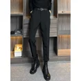 thumbnail image 5 of Pantalones de sastrería social para hombre, pantalones de traje de hombre negros ajustados con rayas, ropa de negocios de alta calidad para primavera, oferta de ropa de trabajo, 5 of 5