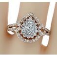 thumbnail image 2 of 14K Rose Gold Cocktail Ring 1.00ctw Diamond Pear Shaped Large Cluster, 2 of 3