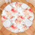 thumbnail image 2 of Pioneer Flower Floral Print Pattern Round Fitted Tablecloth with Elastic Edge,Dining Table Cover Waterproof,Outdoor Round Tablecloth for Camping,Dining,Indoor and Outdoor, 2 of 7