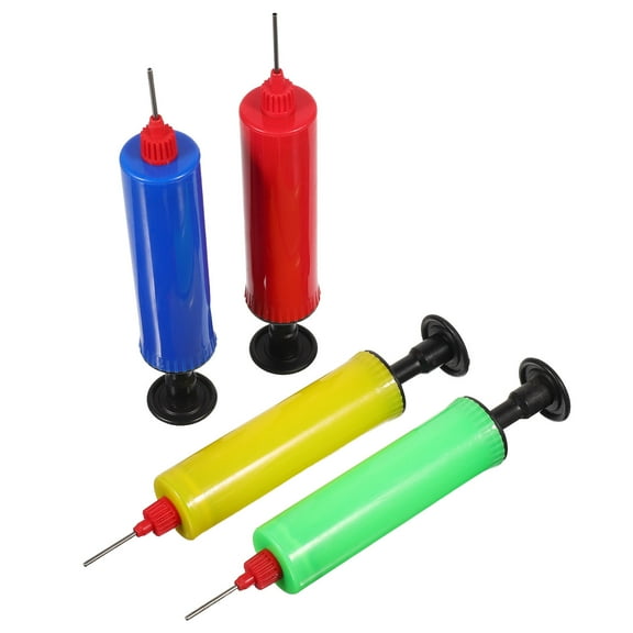 AURARMLET 4-Pack Portable Hand Air Pump, Red Plastic, Ideal for Soccer , Sports Equipment, Travel, and Outdoor Use