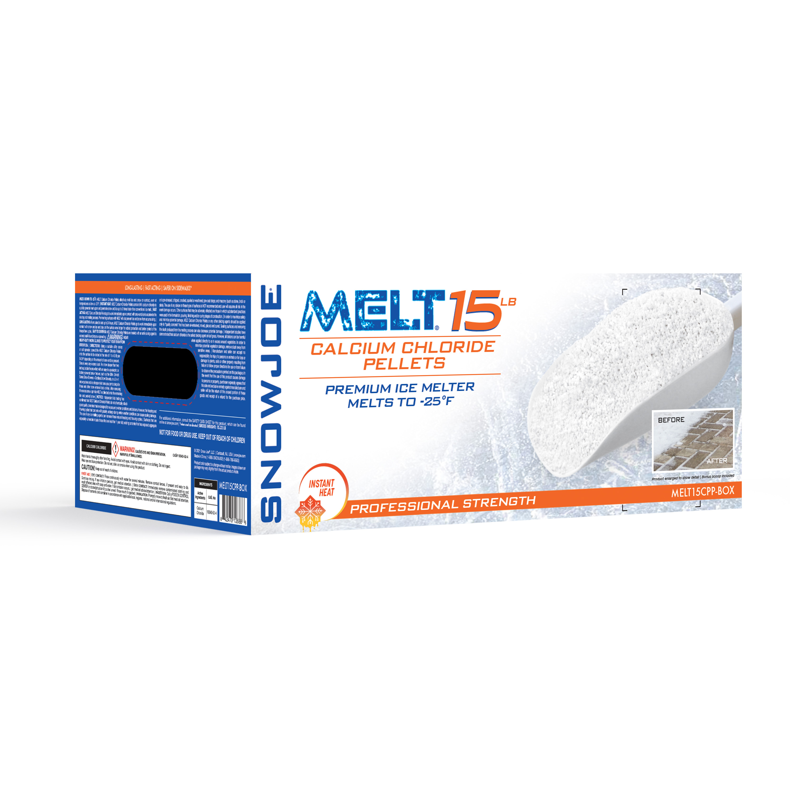 Buy Snow Joe Calcium Chloride Ice Melt Pellets, 15 lb. Box W/ Scoop, 94