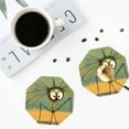 thumbnail image 4 of Honeii Quirky Cartoon 123 Print Leather Coaster Set of 4, Ideal for Safeguarding Your Furniture from Drinks Spills and Effortless Cleanup-Octagon, 4 of 6