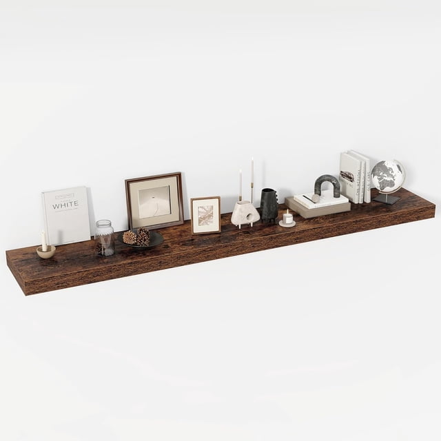 Floating Shelves Deep Floating Shelf Wall Mounted Wall Shelves Rustic Deep Bookshelf Extra Deeper & Thicker Display Shelves for Bedroom Living Room Set of