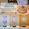 thumbnail image 3 of Touch Control Table Lamp with LED Bulb Bedside Lamp for Bedroom Living Room Lavender Zebra Print, 3 of 8