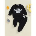 thumbnail image 2 of Suealasg 2Pcs Baby Boys Fall Outfits Set Long Sleeve Letter Print Sweatshirt Long Pants 6M 1T 2T 3T Toddler Boys Casual Autumn Clothes, 2 of 7