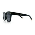 thumbnail image 6 of Womens Floral Star Metal Stud Jewel Arm Boyfriend Horn Rim Rectangle Sunglasses All Black, 6 of 8