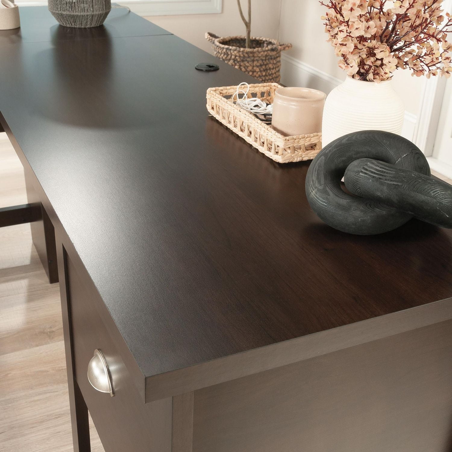 Sauder Summit Station L-Desk, Cinnamon Cherry, 435233