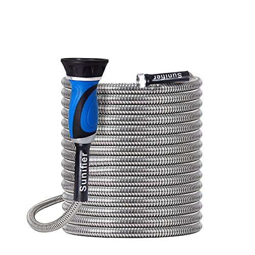 Metal Garden Hose 100 Ft Flexible Stainless Steel Garden Hose 100 Foot ...