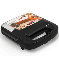 3 in 1 Electric Sandwich Maker: Panini Press Grill and Waffle Iron Set, Grill and Sandwich Press with Removable Non-Stick Plates, Indicator Lights & Cool Touch Handle, 800W, Silver 1