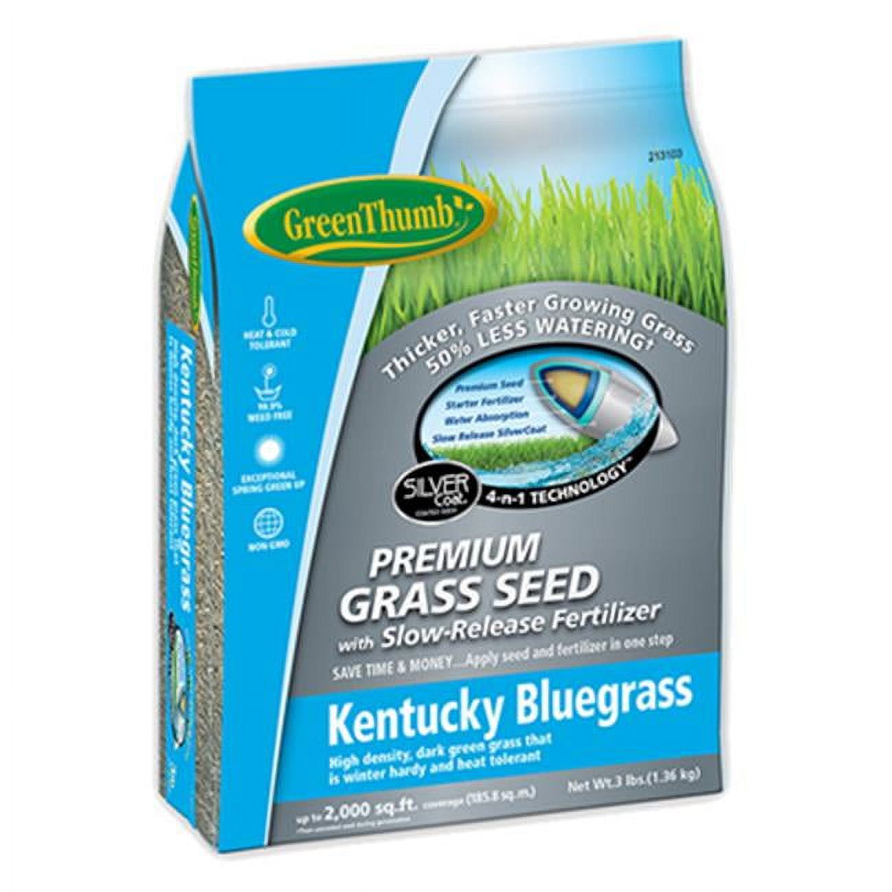 Outsidepride Midnight Kentucky Bluegrass Lawn Grass Seed, 5 Outsidepride Midnight Kentucky Bluegrass Lawn Grass Seed, 5