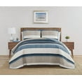 thumbnail image 1 of Nautica - Collection Ridgeport - Ensemble de Courtepointe - 100 % Coton, Réversible, Literie Toutes Saisons, Comprend des Taies d'Oreiller Assorties, Très Grand Lit, Bleu, 1 of 11