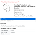 thumbnail image 2 of Rear Right Parking Brake Cable - Compatible with 1997 - 1999 Ford E-250 Econoline 1998, 2 of 2