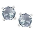 thumbnail image 2 of Star K� Round 7mm Genuine Aquamarine Screw Back Stud Earrings with Heart Prongs, 2 of 9