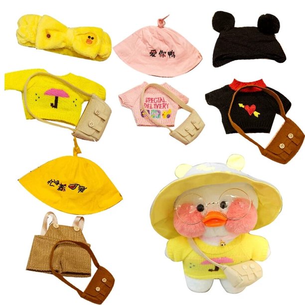 Clothes For 30cm LaLafanfan Cafe Duck Dog Alpaca Pig Rabbit Cartoon Stuffed Dolls Accessories Suit For 30cm Animal Doll zhangyuxiang LED