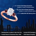 thumbnail image 2 of Gem Stone King 18K Rose Gold Plated Silver White Moissanite and Red Rhodolite Garnet Engagement Ring for Women | 2.84 Cttw | Oval 9X7MM | Gemstone Birthstone | Size 8, 2 of 7